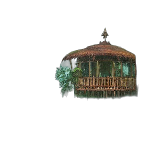 furniture, building, hat, umbrella, 3d render, concept art, photorealistic, pixel art transparent PNG cut-out