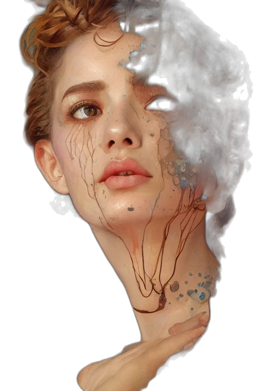 face, mask, jewelry, hair transparent PNG cut-out