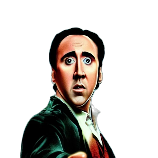 face, staff, comic book art, photorealistic transparent PNG cut-out