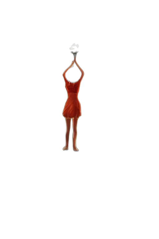 dress, jewelry, staff, hair transparent PNG cut-out