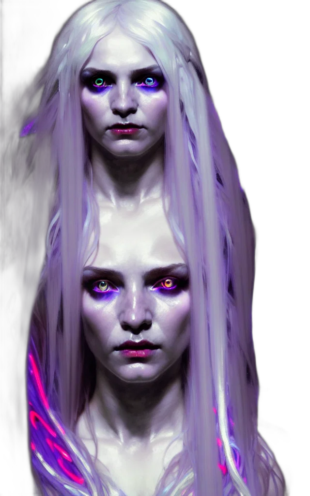 face, creature, fantasy art, concept art, photorealistic, cyberpunk, dark, neon transparent PNG cut-out