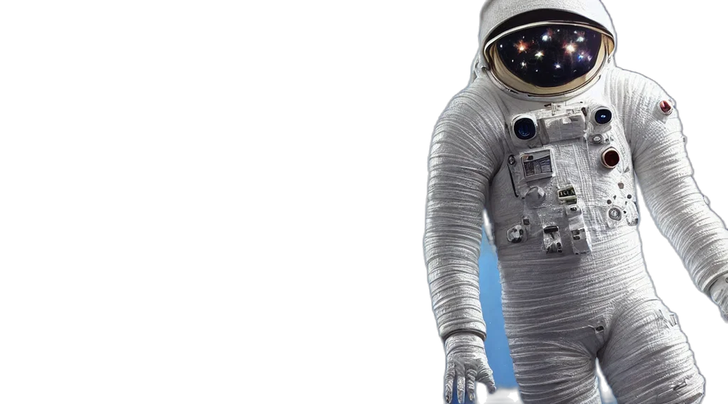 robot, outer space, realistic, extremely transparent PNG cut-out