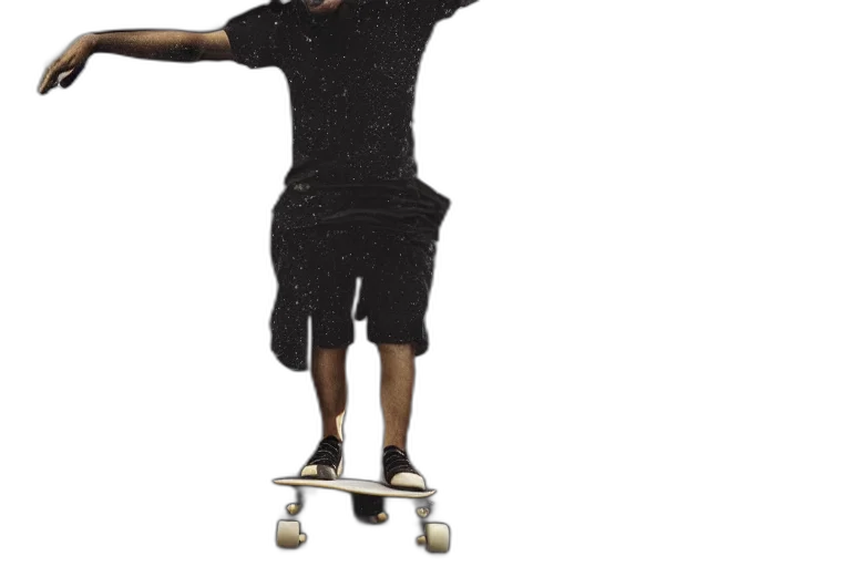 3d render, concept art, photorealistic, anthropomorphic, male, wolf, riding, skateboard transparent PNG cut-out