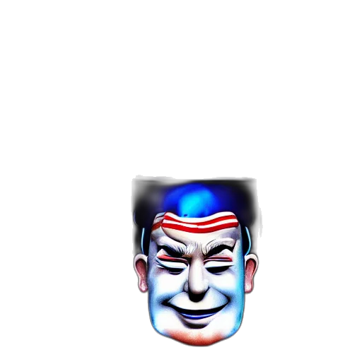 mask, face, robot, crown, vaporwave, 3d render, concept art, pixel art transparent PNG cut-out