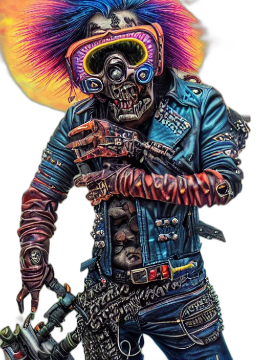 jacket, staff, mask, weapon transparent PNG cut-out