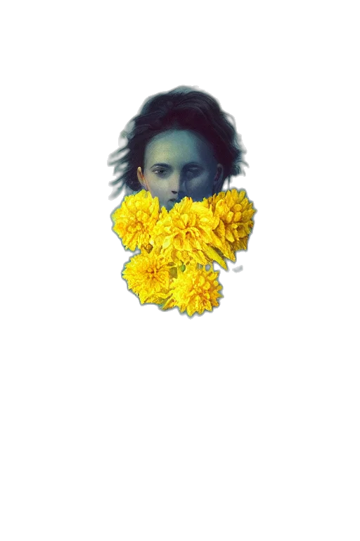 flower, face, mask, crown, pixel art, photorealistic, vaporwave, 3d render transparent PNG cut-out