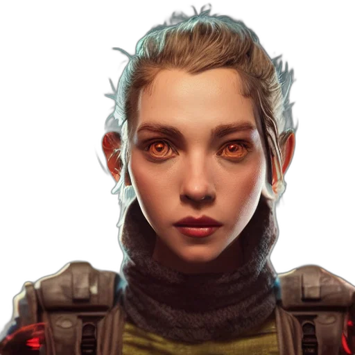 face, robot, cyberpunk, concept art, fantasy art, photorealistic, red, green transparent PNG cut-out