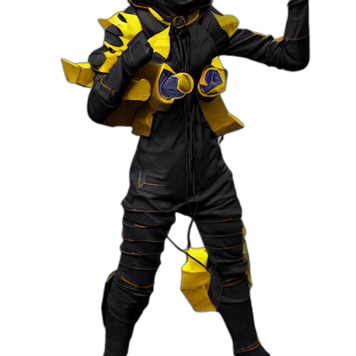 mask, robot, jacket, staff transparent PNG cut-out