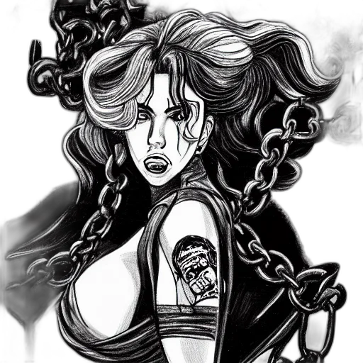 comic book art, fantasy art, concept art, cartoon, monochrome, dark, full, body transparent PNG cut-out