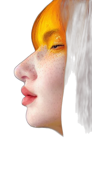 face, mask, hair, crown, photorealistic, fantasy art, concept art, watercolor transparent PNG cut-out