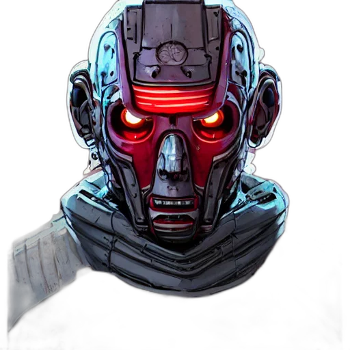robot, mask, face, concept art transparent PNG cut-out