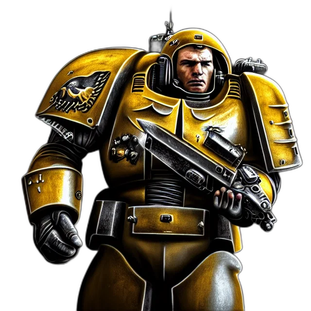 robot, concept art, 3d render, fantasy art, comic book art, golden, spacemarine, highly transparent PNG cut-out