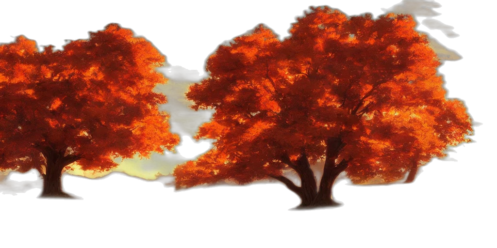 tree, crown, 3d render, photorealistic, concept art, fantasy art, forest, fire transparent PNG cut-out