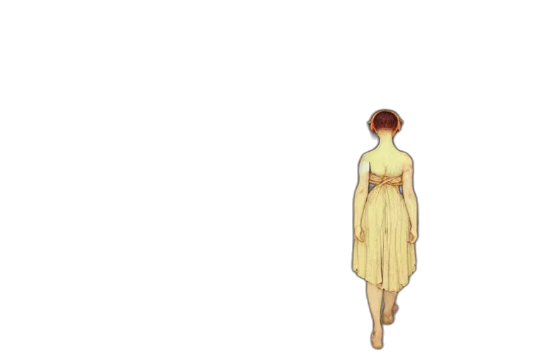 dress, staff, hair, creature transparent PNG cut-out