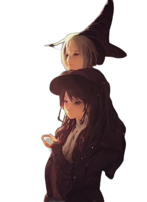 hat, staff, mask, dress, fantasy art, concept art, pixel art, anime transparent PNG cut-out