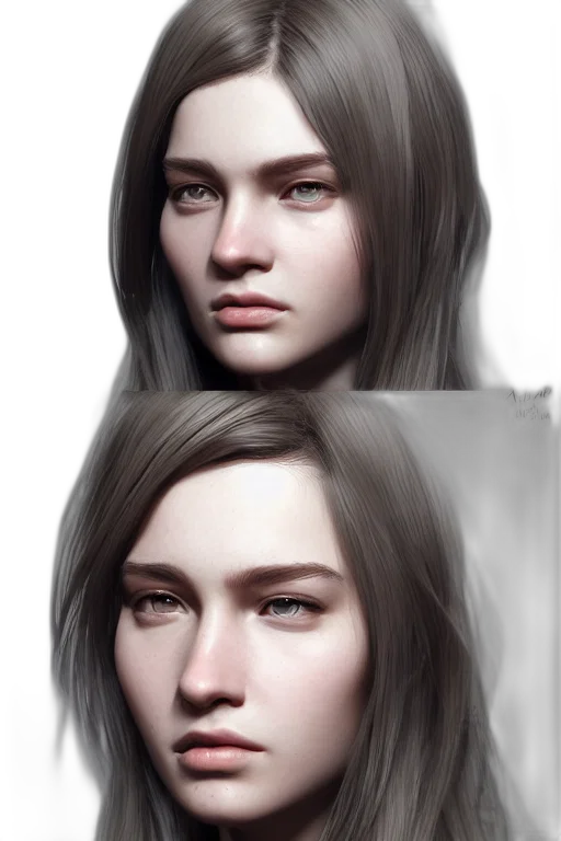 face, hair, photorealistic, concept art transparent PNG cut-out