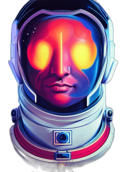 robot, face, mask, concept art, comic book art, pixel art, cyberpunk, outer space transparent PNG cut-out
