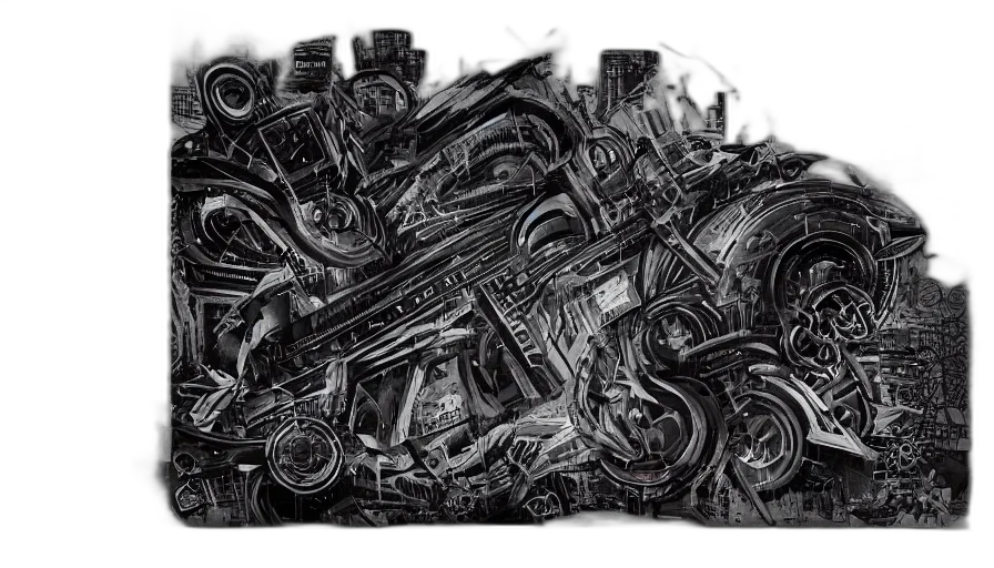 car, weapon, furniture, shoes, photorealistic, comic book art, concept art, pencil sketch transparent PNG cut-out