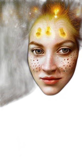 face, mask, robot, jewelry, photorealistic, 3d render, oil painting, concept art transparent PNG cut-out