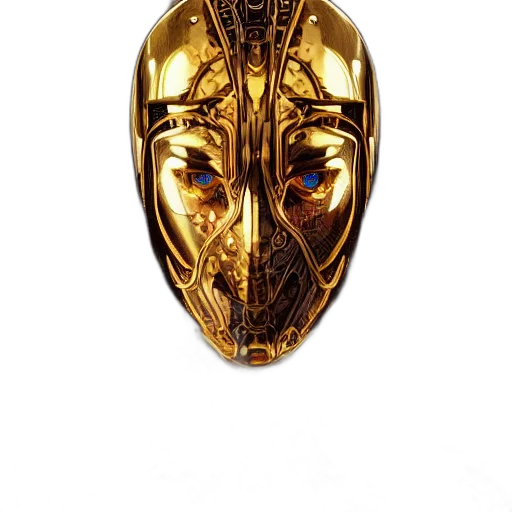 mask, jewelry, crown, face, photorealistic, concept art, fantasy art, golden transparent PNG cut-out