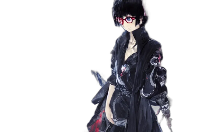 weapon, jacket, dress, staff, concept art, fantasy art, anime, cyberpunk transparent PNG cut-out
