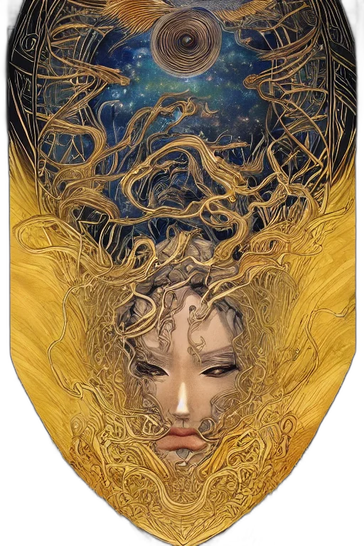 mask, crown, hair, jewelry, fantasy art, comic book art, concept art, photorealistic transparent PNG cut-out