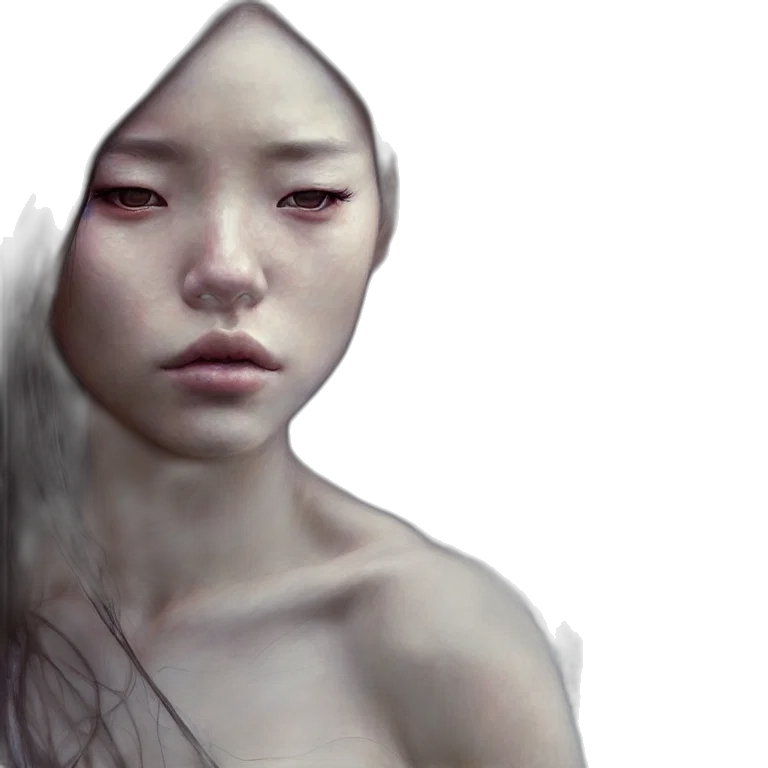 face, photorealistic, 3d render, concept art, fantasy art, dark, epic, cinematic transparent PNG cut-out