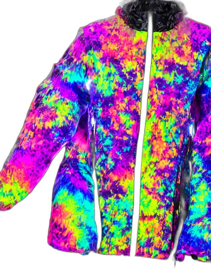 jacket, vaporwave, neon, colorful transparent PNG cut-out