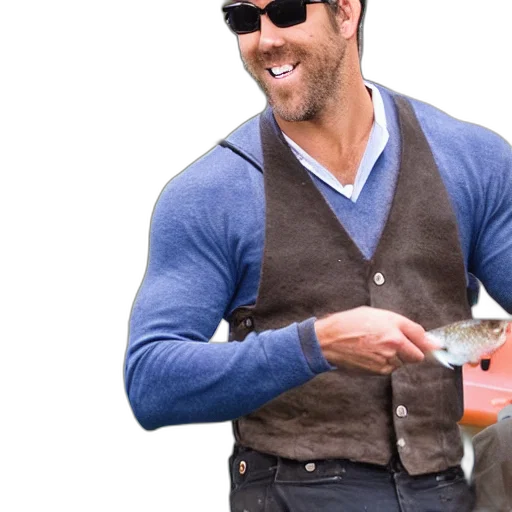 jacket, animal, staff, creature, ryan, reynolds, fishing, pier transparent PNG cut-out