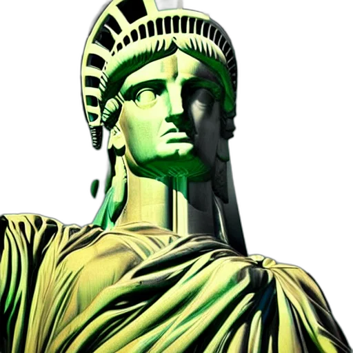 face, 3d render, photorealistic, vaporwave, concept art, green, neon, poster transparent PNG cut-out