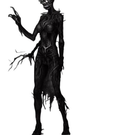 creature, staff, dress, mask transparent PNG cut-out