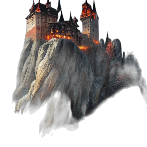 dragon, fantasy art, concept art, watercolor, comic book art, fog, fire, dark transparent PNG cut-out