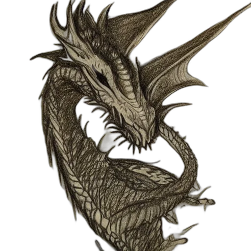 dragon, creature, staff, face transparent PNG cut-out