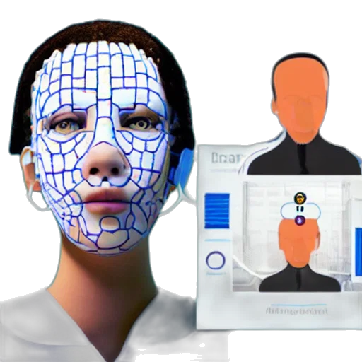 mask, robot, face, 3d render, what, actually, looks, like transparent PNG cut-out