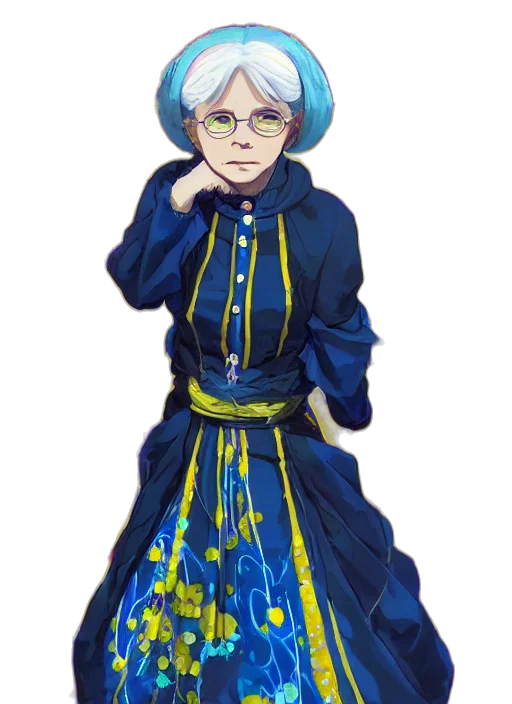 dress, staff, hat, crown transparent PNG cut-out