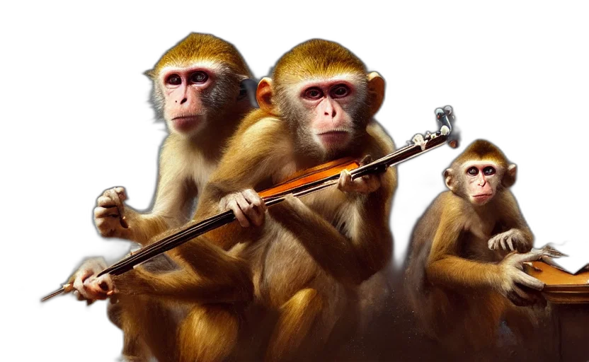 staff, photorealistic, concept art, monkeys transparent PNG cut-out