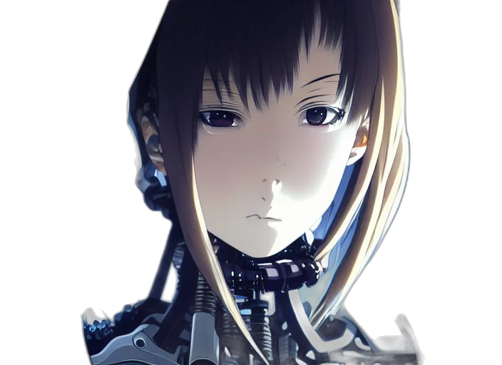 robot, face, mask, creature, cyberpunk, concept art, 3d render, anime transparent PNG cut-out