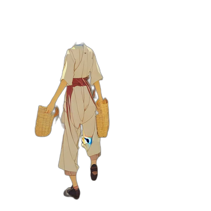 jacket, staff, dress, weapon transparent PNG cut-out