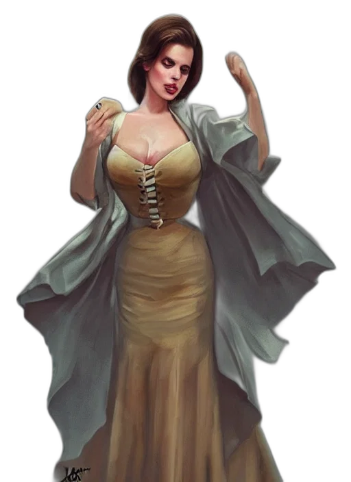 dress, staff, fantasy art, concept art transparent PNG cut-out