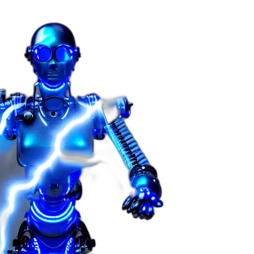 robot, 3d render, cyberpunk, concept art transparent PNG cut-out