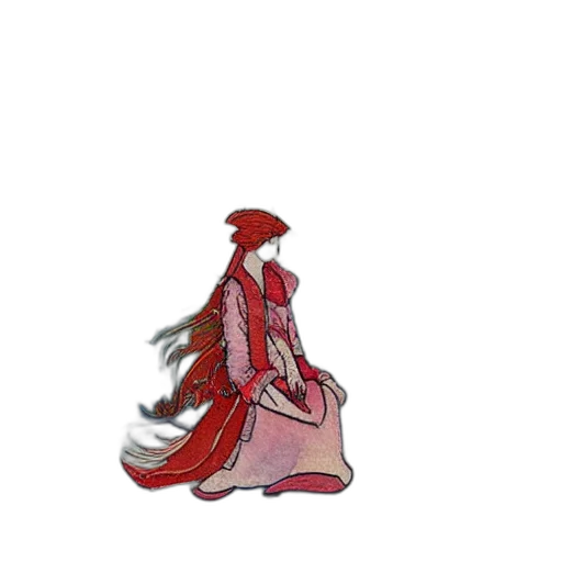 dragon, dress, staff, hat transparent PNG cut-out