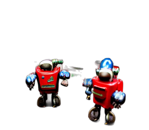 robot, 3d render, concept art, pixel art transparent PNG cut-out