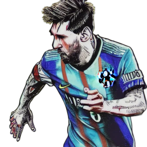 cartoon, pixel art, concept art, watercolor, peripheral, lobotomy, messi, style transparent PNG cut-out