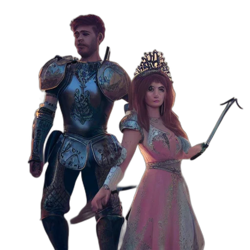 sword, crown, fantasy art, concept art, 3d render, watercolor, pastel, blue transparent PNG cut-out