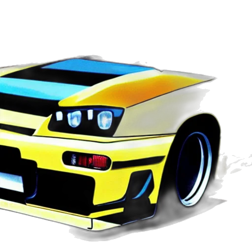 car, anime, concept art, photorealistic transparent PNG cut-out