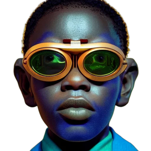 face, mask, robot, jewelry, photorealistic, concept art, 3d render, cyberpunk transparent PNG cut-out
