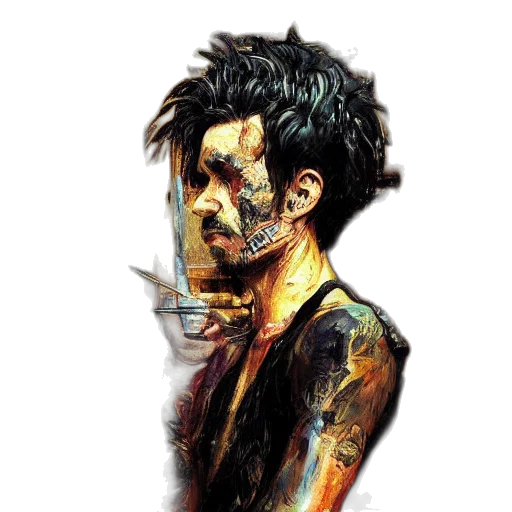 mask, face, comic book art, cyberpunk transparent PNG cut-out