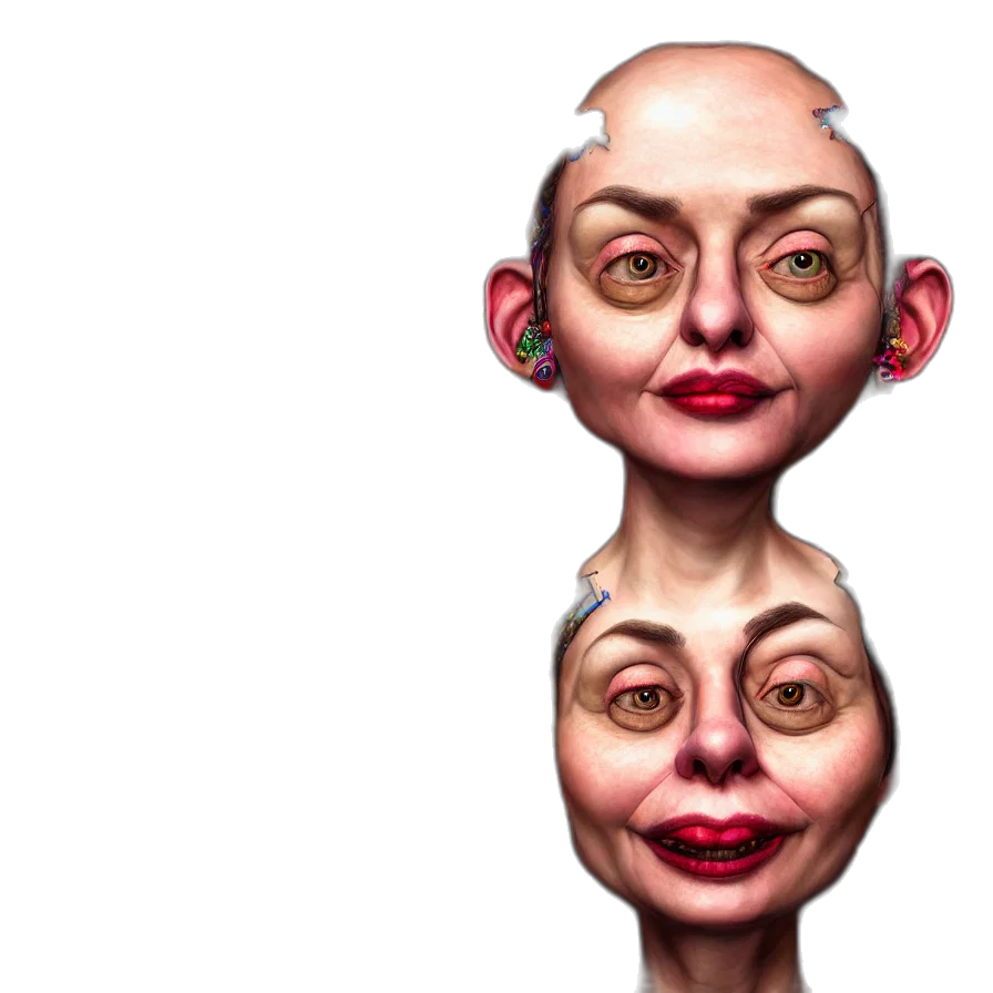 face, mask, 3d render, concept art transparent PNG cut-out
