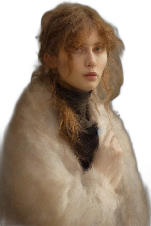 jacket, hair, face, jewelry, photorealistic, oil painting, fantasy art, concept art transparent PNG cut-out