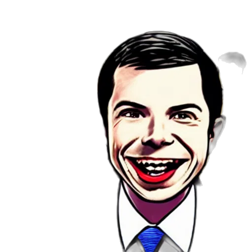 face, cartoon, photorealistic, concept art, comic book art, pete, buttigieg, alfred transparent PNG cut-out